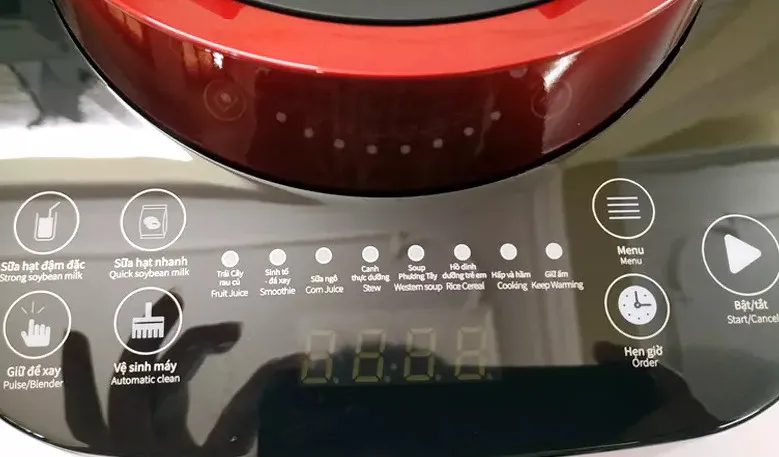 Bảng điều khiển và các chức năng của máy làm sữa hạt Ranbem 735H