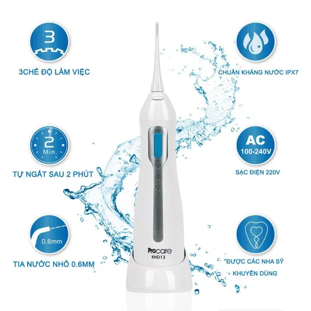 Tính năng của máy tăm nước cầm tay Procare KHD13