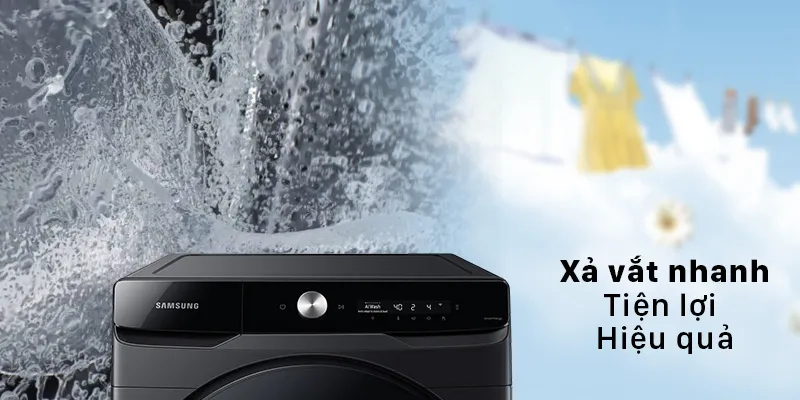 Nút chương trình Rinse + Spin trên máy giặt Samsung