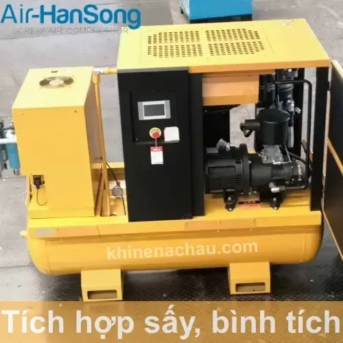 Máy nén khí trục vít cao áp tích hợp sấy và bình tích, giải pháp khí nén toàn diện