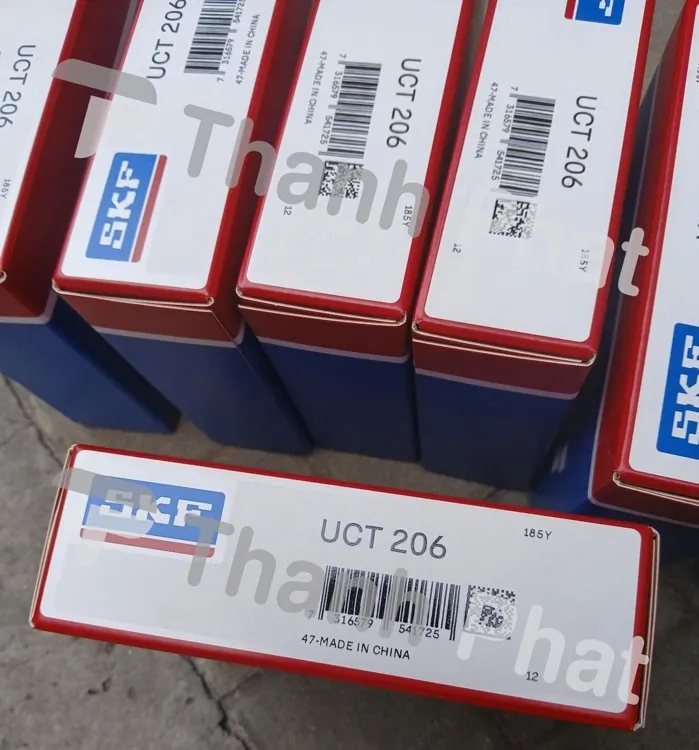 Hình ảnh gối đỡ SKF UCT 206 với kích thước lắp ổ đỡ tự lựa chi tiết