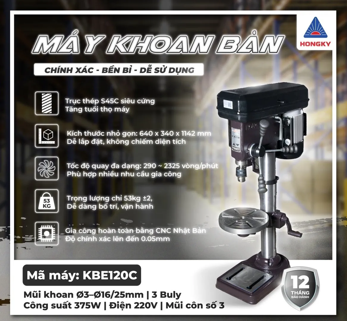 Máy khoan bàn chế tạo tại xưởng