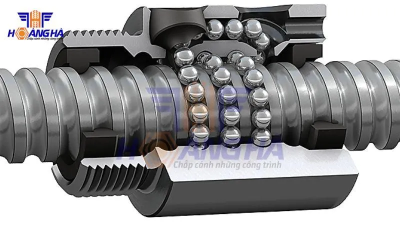 Nguyên lý hoạt động của vít me đai ốc bi giúp chuyển đổi chuyển động quay thành tịnh tiến hiệu quả