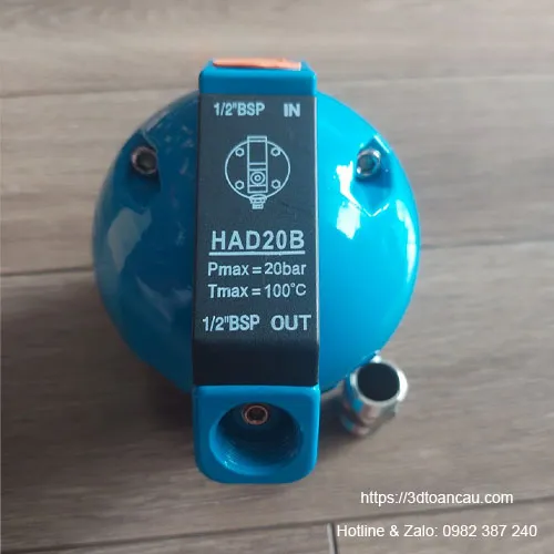 Chi tiết ren 21mm của van khí tự động HAD20B để kết nối ống