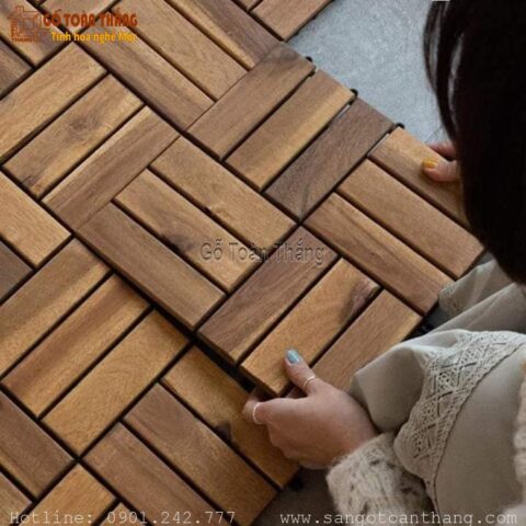 Quy trình thi công sàn gỗ tự nhiên tự lắp ráp ngoài trời đơn giản tại nhà