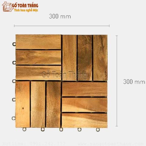 Cận cảnh cấu tạo sàn gỗ tự nhiên tự lắp ráp ngoài trời từ các nan gỗ