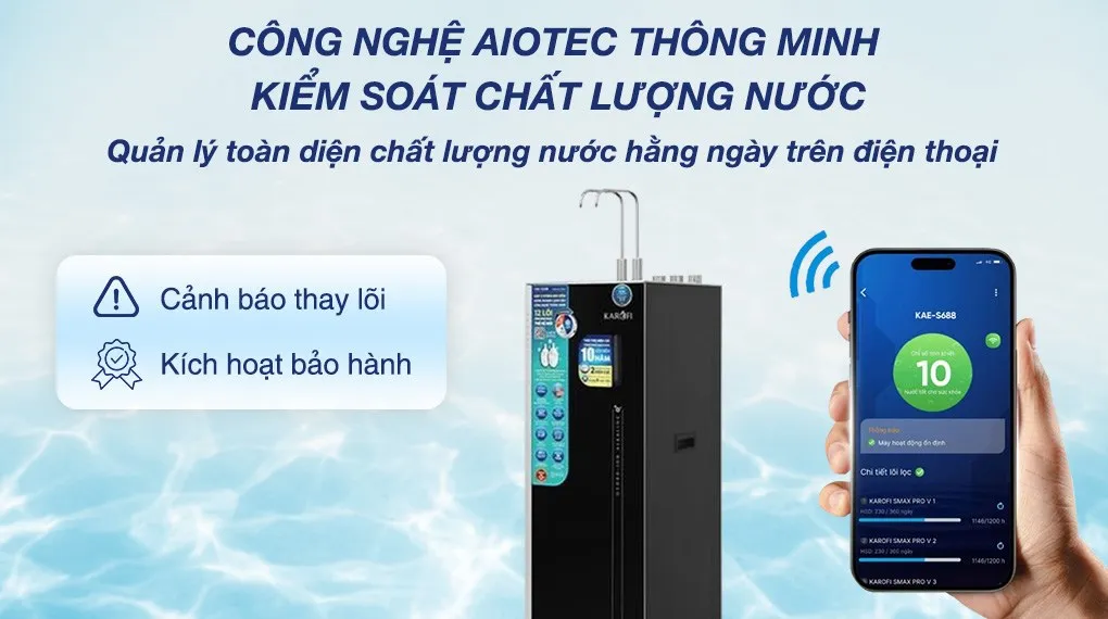 Máy lọc nước Karofi KAE-S688 Hydro-ion kiềm tích hợp nóng lạnh