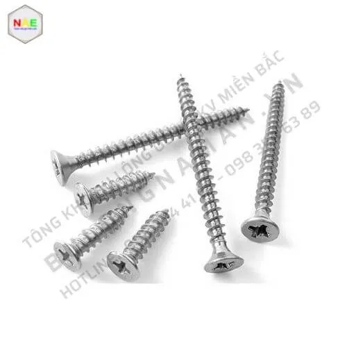 Vít bắt gỗ đầu bằng mạ kẽm, thích hợp cho bề mặt phẳng và yêu cầu thẩm mỹ cao.