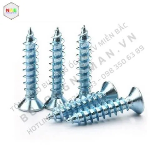 Vít bắt gỗ đầu bằng mạ trắng, được sử dụng phổ biến trong sản xuất nội thất và các công trình dân dụng.
