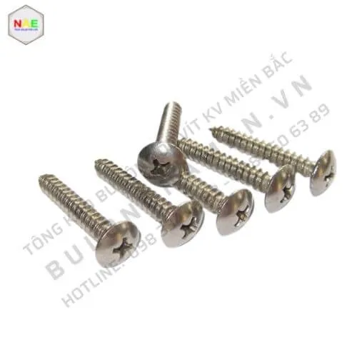 Vít bắt gỗ đầu dù (chỏm cầu) với phần đầu tròn nổi bật, thường dùng cho các mối nối chịu lực.