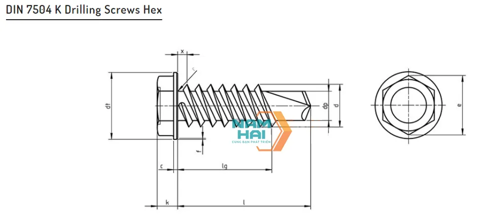 Quy cách và kích thước tiêu chuẩn của vít bắn sắt