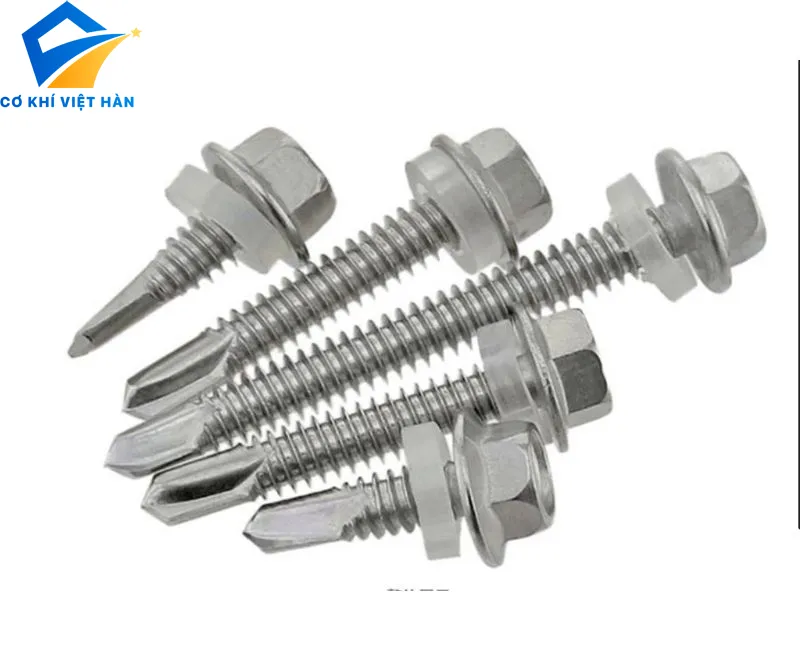 Vít tự khoan inox 410 đầu lục giác (vít bắn tôn) DIN 7504K, đảm bảo liên kết chắc chắn cho tấm lợp kim loại