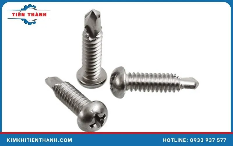 Cận cảnh các mẫu vít bắn sắt đầu tròn, một biến thể của vít dù bắn sắt, cho thấy sự đa dạng trong thiết kế đầu vít phù hợp với nhiều ứng dụng.