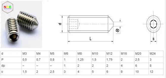 Vít trí lục giác đầu nhọn