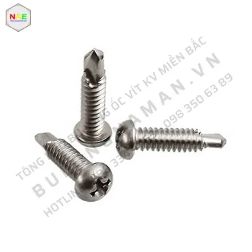 Vít tự khoan inox đầu tròn loại 304 bền bỉ, chống ăn mòn hiệu quả cho môi trường khắc nghiệt