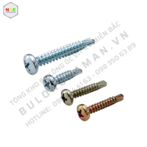 Hình ảnh thực tế vít tự khoan đầu tròn mạ kẽm chống gỉ, tăng cường độ bền