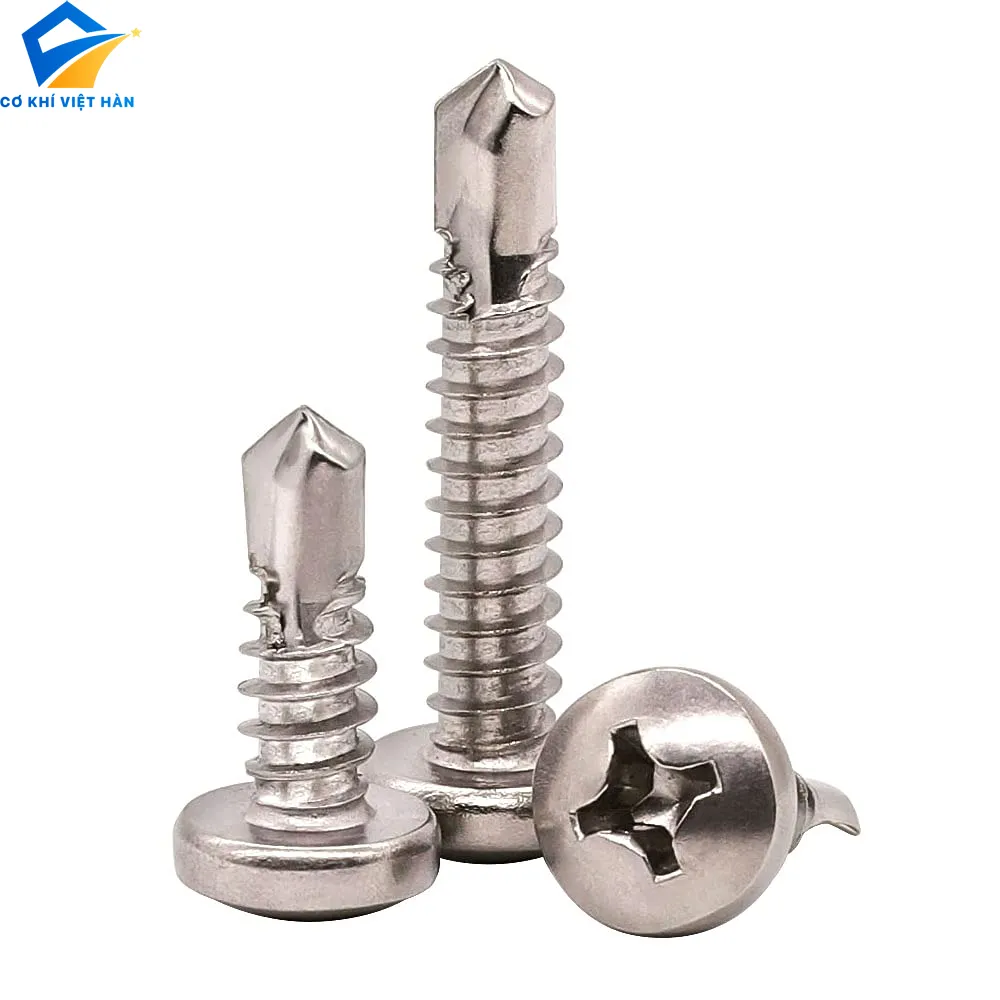 Vít tự khoan inox 410 đầu tròn DIN 7504N, phù hợp cho các mối nối yêu cầu tính thẩm mỹ và an toàn cao