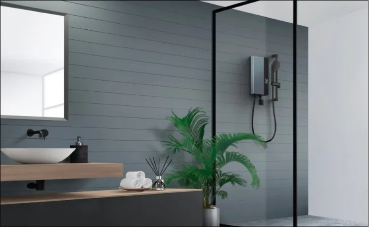 Vị trí lắp đặt khuyến nghị cho máy nước nóng Panasonic DH 3RP2, đảm bảo khoảng cách an toàn so với mặt đất