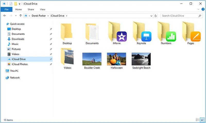 Giao Diện iCloud Drive Trong File Explorer Windows Hiển Thị Các Tệp Tin Đã Đồng Bộ