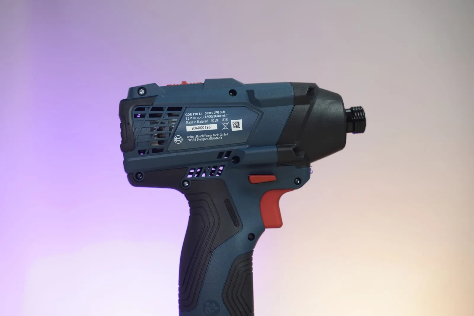 Đầu nối mũi lục giác 1/4 inch và các nấc điều chỉnh tốc độ của máy vặn vít dùng pin bosch gdr 120 li 12v