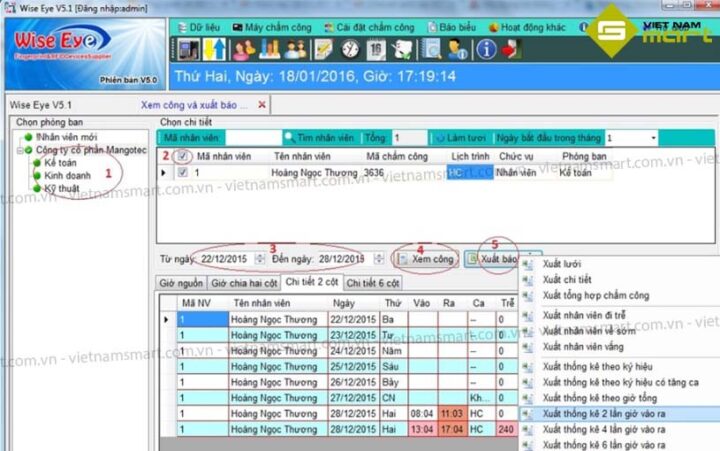 Hướng dẫn xuất báo biểu từng bước