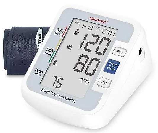 Máy đo huyết áp Sinoheart BA-801 với màn hình hiển thị rõ nét, hỗ trợ theo dõi sức khỏe tim mạch hiệu quả