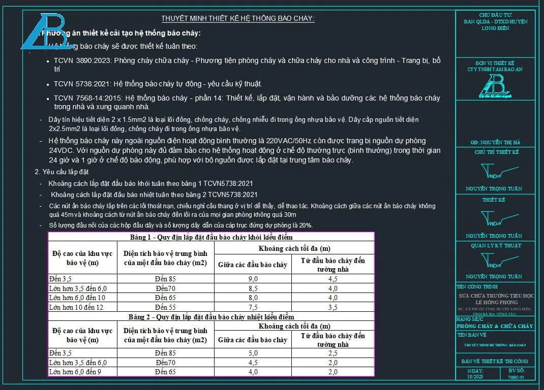 Những lưu ý khi lắp đặt hệ thống báo cháy tự động